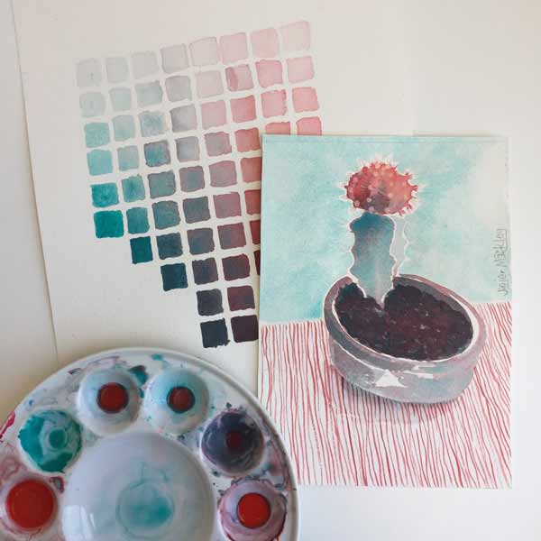 Two Tube Watercolor Painting Series: #1 Teal+Magenta taught by Jinjer Markley